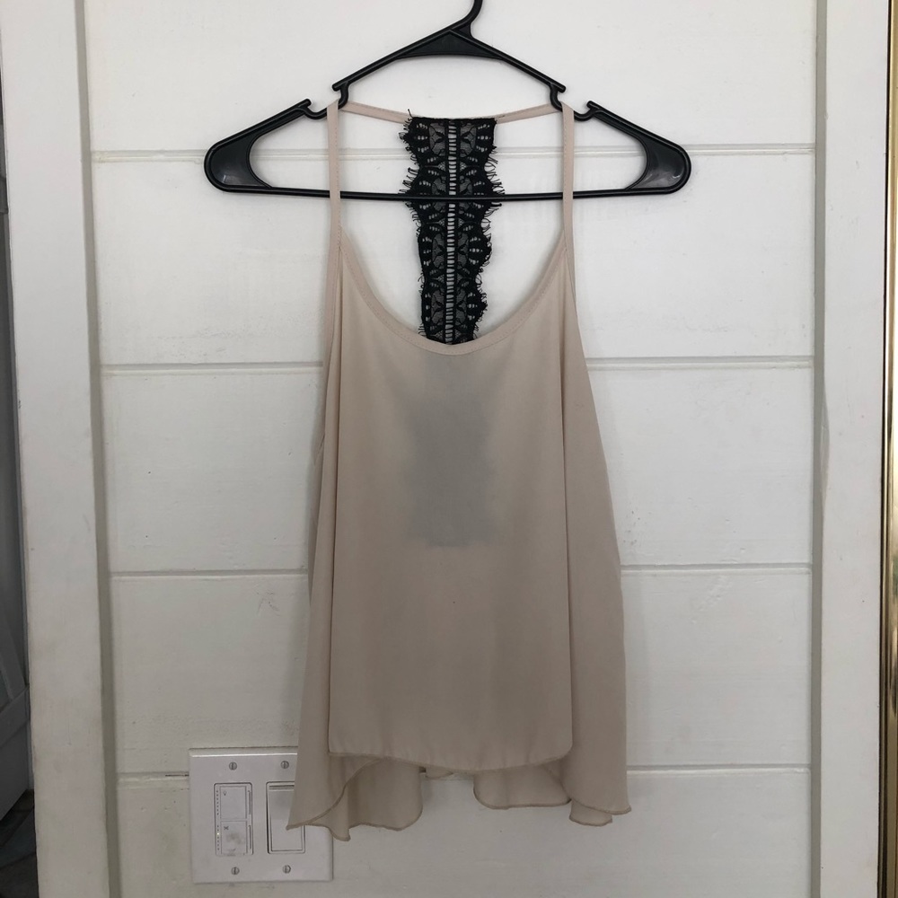 Lace back tank top